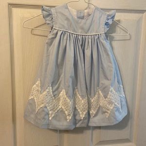 Girls BAILEY BOYS Blue & Lace HEIRLOOM DRESS ~ Size 12 Months